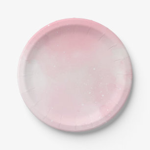 Pink Clouds Glitter Paper Plate