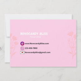 Pink Clouds Heart Thank you card Small Business