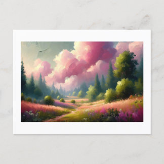 Pink Clouds Over the Land,  Postcard