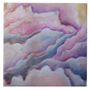 pink clouds painting tile