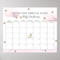 Pink Clouds & Stars Guess The Due Date Calendar