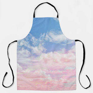 Pink Clouds Watercolor: Gradient Sky. Apron