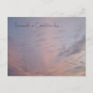 Pink Cloudy Sunset Sky Postcard