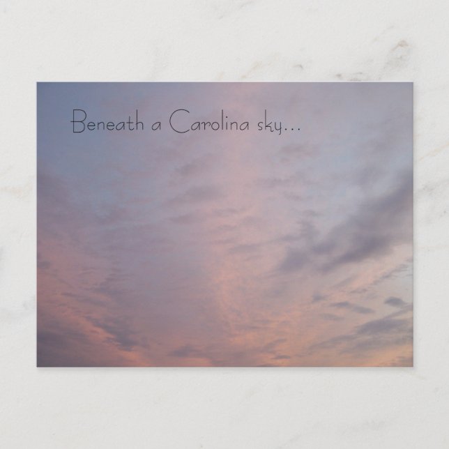 Pink Cloudy Sunset Sky Postcard (Front)