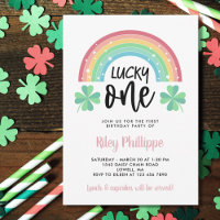 Pink Clover & Rainbow Lucky One First Birthday