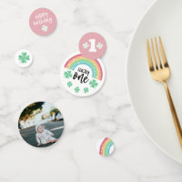 Pink Clover Rainbow Lucky One Photo 1st Birthday