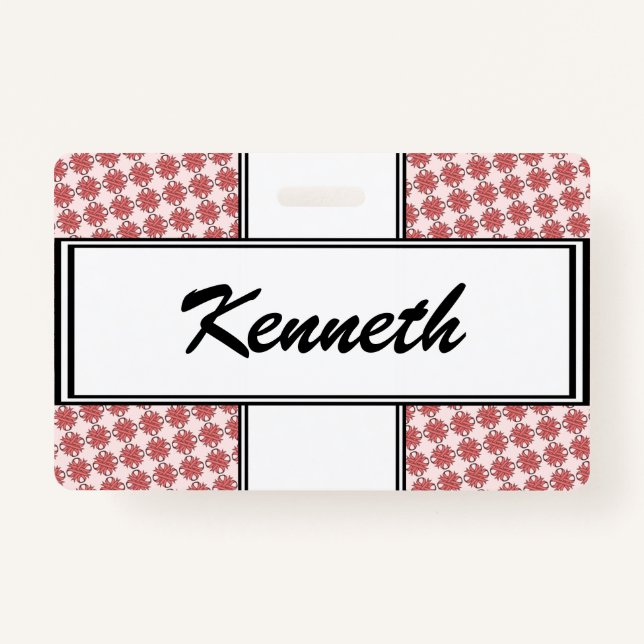 Pink Clover Ribbon by Kenneth Yoncich Badge (Front)