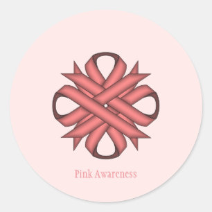 Pink Clover Ribbon by Kenneth Yoncich Classic Round Sticker