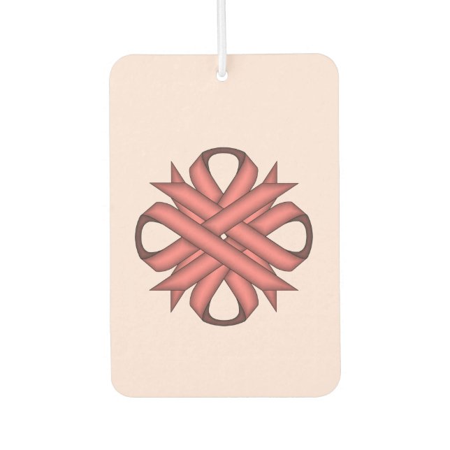 Pink Clover Ribbon Template Air Freshener (Front)