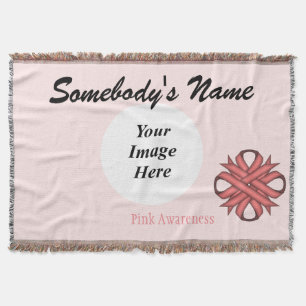 Pink Clover Ribbon Template Throw Blanket