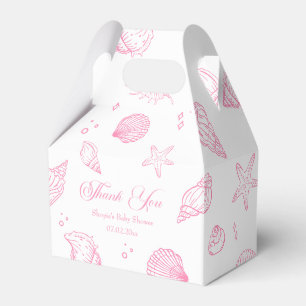 Pink Coastal Baby Shower Thank You Favor Box