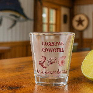 pink coastal cowgirl shot glass