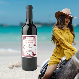 pink coastal cowgirl wine label
