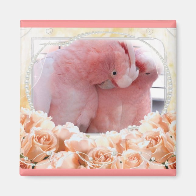 Pink Cockatoos Magnet (Front)