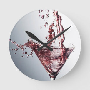 Pink Cocktail 3 Round Clock