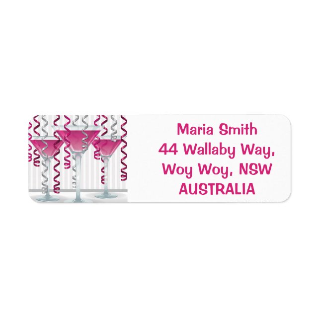 Pink cocktail and ribbon (Front)