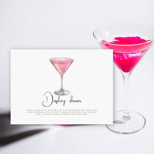 Pink cocktail Bridal shower Display shower Enclosure Card