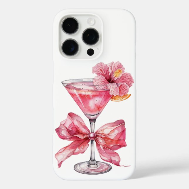 Pink Cocktail Charm Case-Mate iPhone Case (Back)