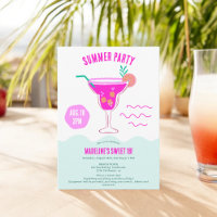 Pink Cocktail illustration summer beach Sweet 16