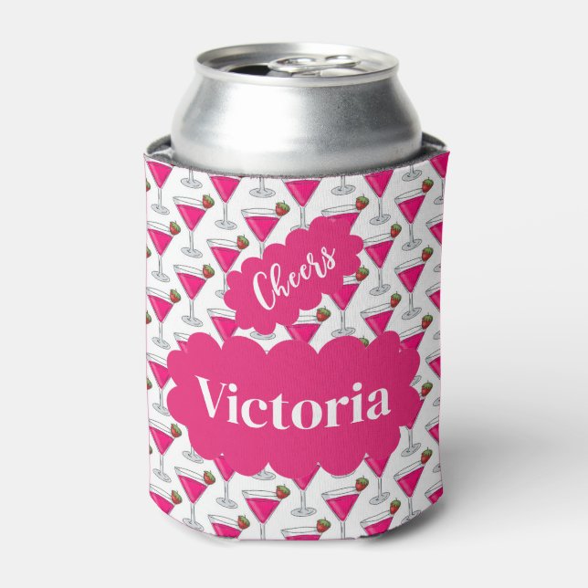 Pink Cocktail Name Cheers Can Cooler (Can Front)