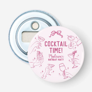 Pink Cocktail Party Birthday Bar Favours Bottle Opener