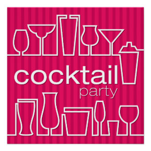 Pink cocktail party poster