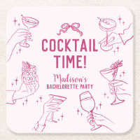 Pink Cocktail Party Retro Bachelorette Party