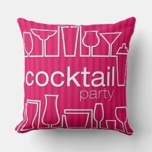 Pink cocktail party throw pillow