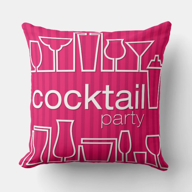 Pink cocktail party throw pillow (Front)
