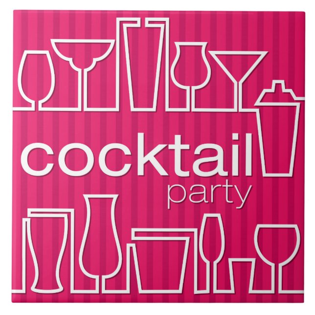 Pink cocktail party tile (Front)