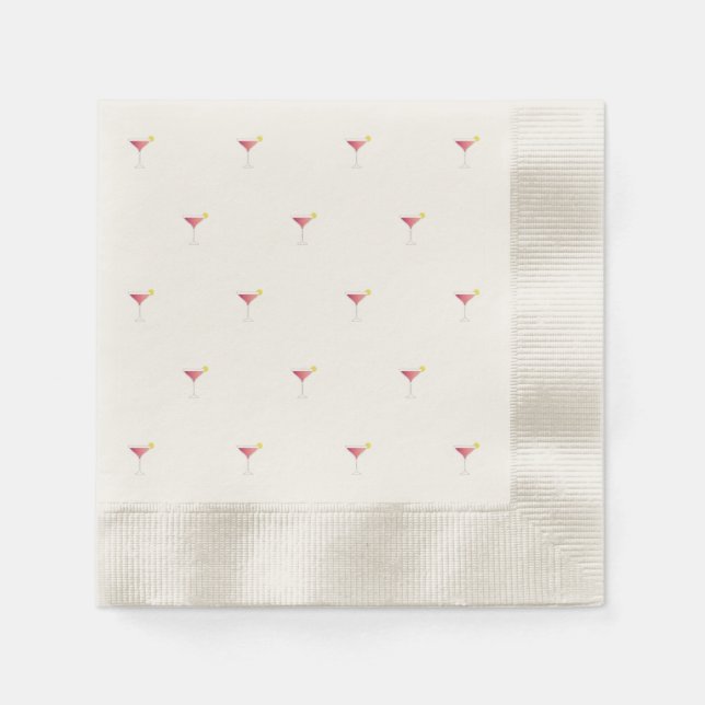 Pink cocktail pattern napkin (Front)