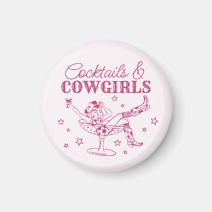 Pink Cocktails and Cowgirls Bachelorette Favours Magnet