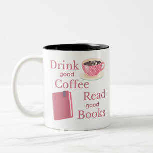 Pink Coffee and Book Lover Mug