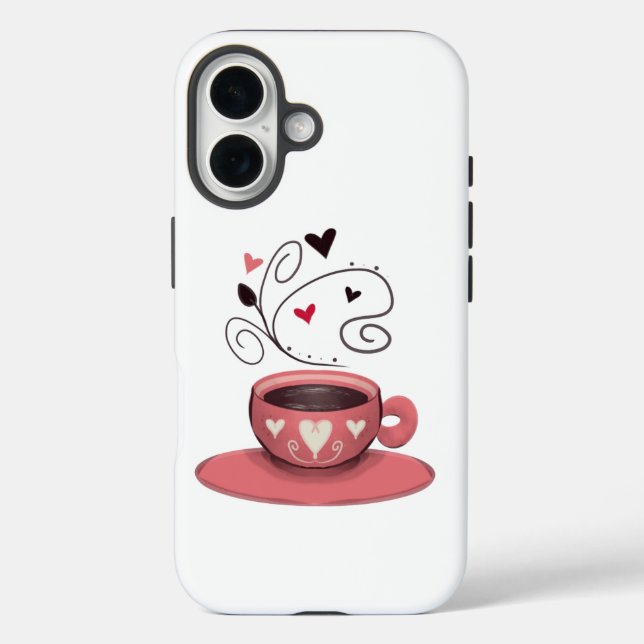 Pink Coffee Cup Case-Mate iPhone Case (Back)