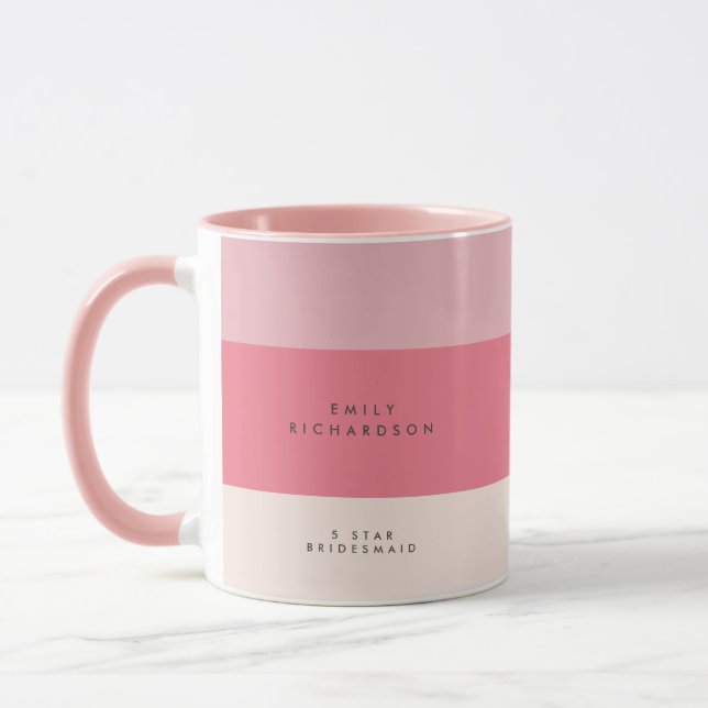 Pink Colorblock  custom bridesmaid  Mug (Left)