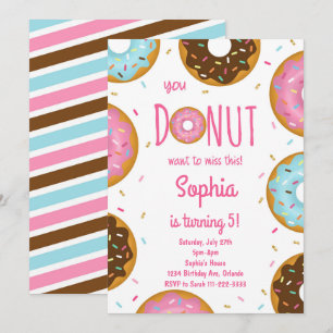 Pink coloré saupoudrer les beignets Invitation d'a