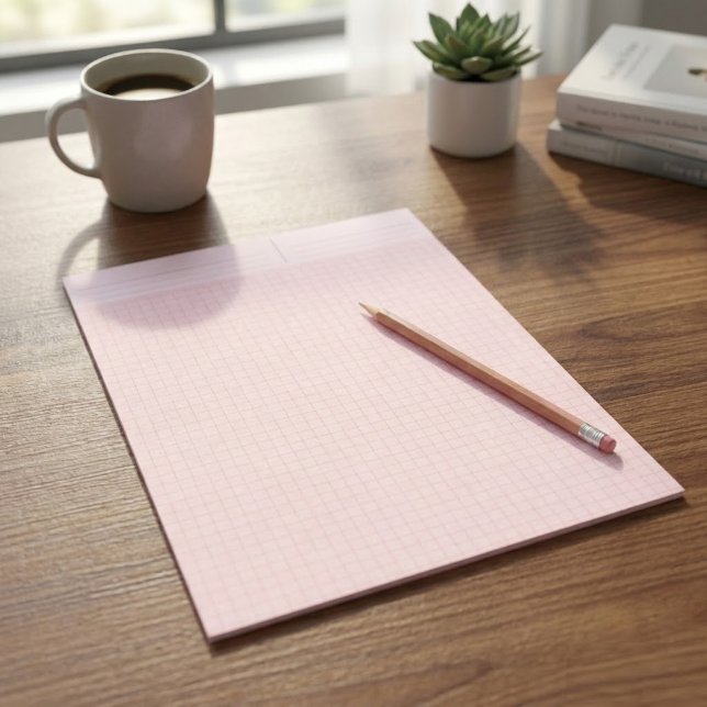 Pink Colored Graph Paper Pad (Math & Engineering)  (aesthetic pink graph paper sheets, Pink grid paper for drawing)
