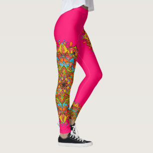 Pink Colorful Mandala Leggins Leggings