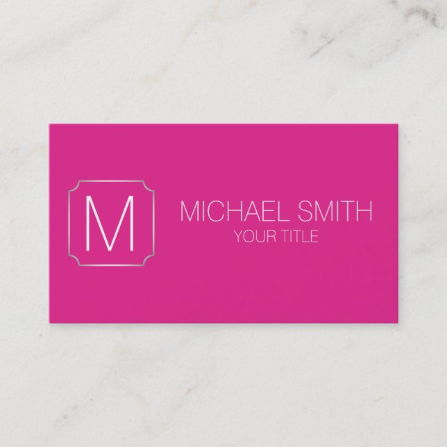 pink colour background business card (Front)