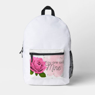 Pink colour flowers printed backpack