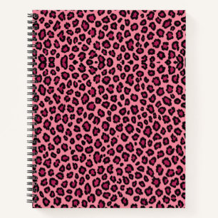 Pink Colour Leopard Skin Pattern Print Notebook