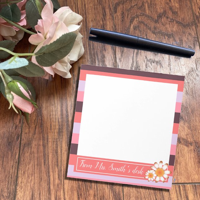 Pink Colour Palette Teacher Notepad with Daisies (Creator Uploaded)