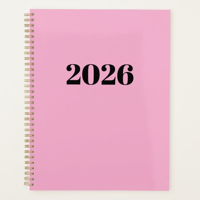 Pink Colour Personalized Planner (Front)