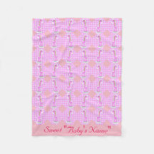 Pink Colour Quilt Giraffes Design Fleece Blanket