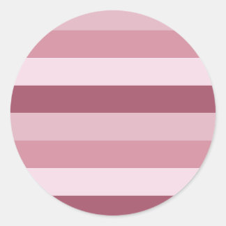 Pink Colour Tones Stripes Design  Classic Round Sticker