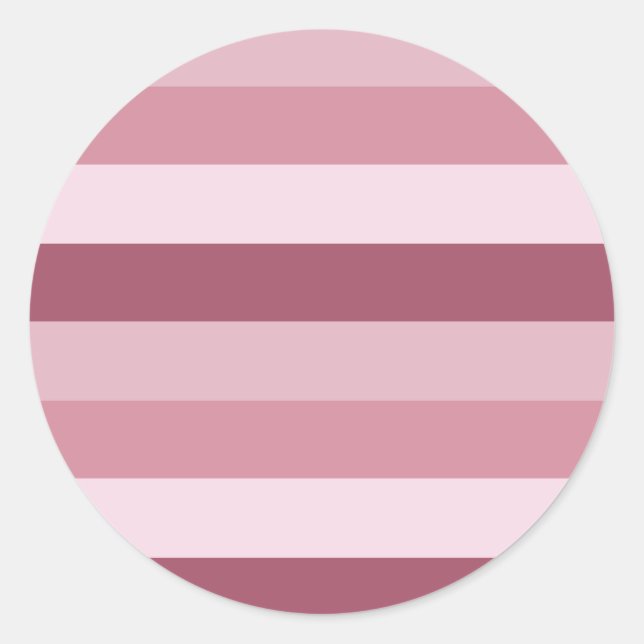 Pink Colour Tones Stripes Design  Classic Round Sticker (Front)