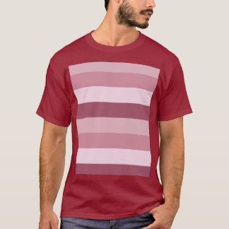 Pink Colour Tones Stripes Design T-Shirt