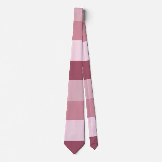 Pink Colour Tones Stripes Design  Tie (Front)