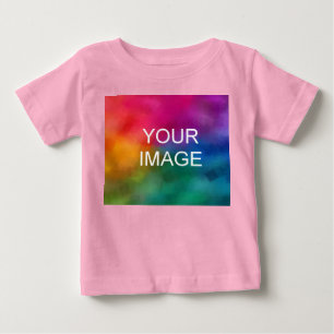 Pink Colour Trendy Template Add Image Photo Baby T-Shirt