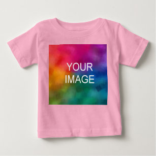 Pink Colour Trendy Template Add Image Photo Baby T-Shirt